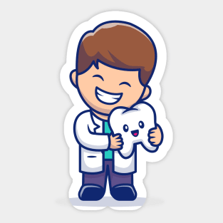 Cute Dentist With Tooth Sticker